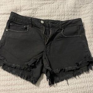 AE hi rise stretch black shorts